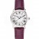 Cartier Ronde White Dial Stainless Steel Case Purple Leather Strap