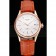 Swiss Rolex Cellini Date White Dial Rose Gold Case Brown Leather Strap