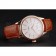 Swiss Rolex Cellini White Dial Rose Gold Case Brown Leather Strap