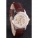 Vacheron Constantin White Skeleton  Watch with Rose Gold Bezel and Brown Leather Strap  621539