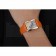 Cartier Tank Anglaise White Tiger Dial Gold Case Orange Leather Bracelet