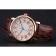Cartier Rotonde Date White Dial Rose Gold Case Brown Leather Strap