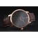 Swiss Vacheron Constantin Patrimony Grey Dial Rose Gold Case Brown Leather Bracelet 1454166
