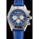 Breitling Chronomat Patrouille De France Blue Dial Stainless Steel Case Blue Leather Strap