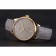 Patek Philippe Calatrava Gray Dial Diamond Markings Gold Case Gray Leather Strap