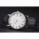Patek Philippe Calatrava White Dial Roman Numerals Ribbed Bezel Stainless Steel Case Black Leather Strap