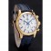 Omega Chronograph White Dial Gold Case Blue Leather Strap