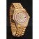 Swiss Rolex Day-Date Red Diamond Pave Dial Gold Diamond Bracelet 1453960