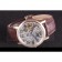 Cartier Luxury Skeleton Watch with Rose Gold Bezel and Brown Leather Band  621557