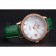 Omega DeVille Prestige Co-Axial Diamond Gold Case Mother-Of-Pearl Dial Green Leather Strap