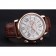 Cartier Rotonde Chronograph White Dial Rose Gold Case Brown Leather Strap