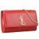 Saint Laurent Metallic Stars Logo Chain Shoulder Red Bag  18927400