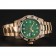 Swiss Rolex GMT Master II Green Dial Stone Set Bezel Gold Case And Bracelet  1453748
