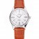 Swiss Rolex Cellini White Dial Roman Numerals Stainless Steel Case Light Brown Leather Strap