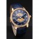 Swiss Cartier Rotonde Small Complication Blue Dial Gold Diamond Case Blue Leather Strap