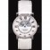 Cartier Moonphase Silver Watch with White Leather Band ct257 621376