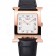 Hermes Heure H White Dial Gold Case Black Leather Strap