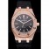 Swiss Audemars Piguet Royal Oak Black Dial Gold Case With Diamonds Black Leather Strap