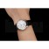 Cartier Ronde White Dial Diamond Hour Marks Stainless Steel Case Black Leather Strap