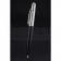 Cartier Silver Rimmed Silver Embossed Upper Body Black Ballpoint Pen  622760