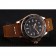 Rolex Yacht Master Black Dial Rose Gold Case Brown Leather Bracelet 1453861