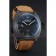 Panerai Luminor Black Ionized Stainless Steel Case Black Dial Brown Suede Leather Strap