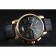 Montblanc Chronograph Black Dial Black Leather Bracelet Gold Case 1454112