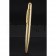 Cartier Fully Wave Patterned Gold Ballpoint Pen  622773