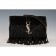 Saint Laurent Medium Fringed Suede Leather Satchel Black