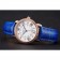 Cartier Ronde White Dial Diamond Bezel Rose Gold Case Blue Leather Strap