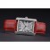 Cartier Tank MC Stainless Steel Diamond Case White Dial Red Leather Strap  622173