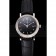 Patek Philippe Calatrava Black Dial Diamond Hour Marks Double Ribbed Bezel Stainless Steel Case Black Leather Strap