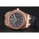 Swiss Audemars Piguet Royal Oak Black Dial Gold Case Black Leather Strap