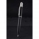 Cartier Silver Rimmed Black Ballpoint Pen  622758
