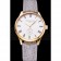 Patek Philippe Calatrava White Dial Gold Case Gray Leather Strap