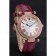 Franck Muller Double Mistery Ronde White Dial Rose Gold Case Plum Leather Strap