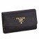 Prada Continental Leather Key Holder Black