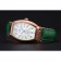 Omega Sochi Petrograd White Dial Gold Case Green Leather Strap  622821