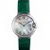 Cartier Ballon Bleu Silver Bezel with Pearl Dial Green Leather Band  621552