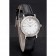Patek Philippe Calatrava White Dial Double Ribbed Bezel Stainless Steel Case Black Leather Strap