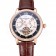 Patek Philippe Classic Tourbillon Power Reserve Black And White Dial Rose Gold Case Brown Leather Strap