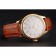 Swiss Rolex Cellini White Guilloche Dial Gold Case Light Brown Leather Strap