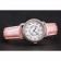 Cartier Ronde White Dial Diamond Bezel Stainless Steel Case Pink Leather Strap