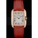 Cartier Tank Anglaise 30mm White Dial Gold Case Red Leather Bracelet