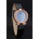Omega Ladies Watch Blue Dial Gold Case With Diamonds Black Leather Strap  622830