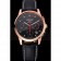 Longines Column Wheel Black Dial Gold Case Black Leather Strap