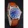 Swiss Rolex Datejust Blue Dial Stainless Steel Case Light Brown Leather Strap