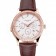 Swiss Patek Philippe Grand Complications Perpetual Calendar White Dial Rose Gold Case Diamond Bezel Brown Leather Strap