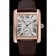 Cartier Tank MC White Dial Gold Case Brown Leather Strap  622578