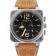 Bell and Ross BR 03-94 Black Dial Silver Case Brown Leather Strap